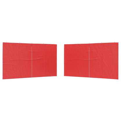 Party Tent Zijwand 2 pcs Rood 400 x 195 cm PE en staal