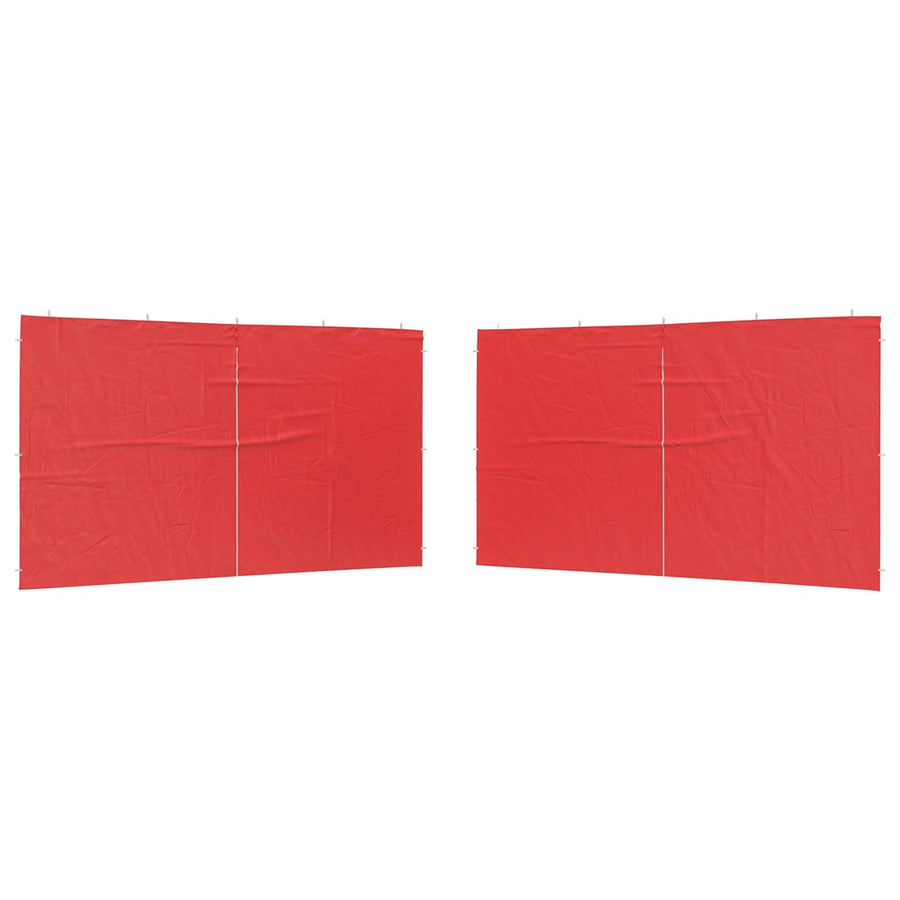 Party Tent Zijwand 2 pcs Rood 400 x 195 cm PE en staal