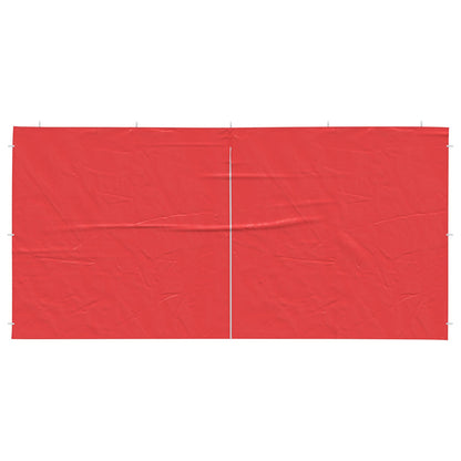 Party Tent Zijwand 2 pcs Rood 400 x 195 cm PE en staal