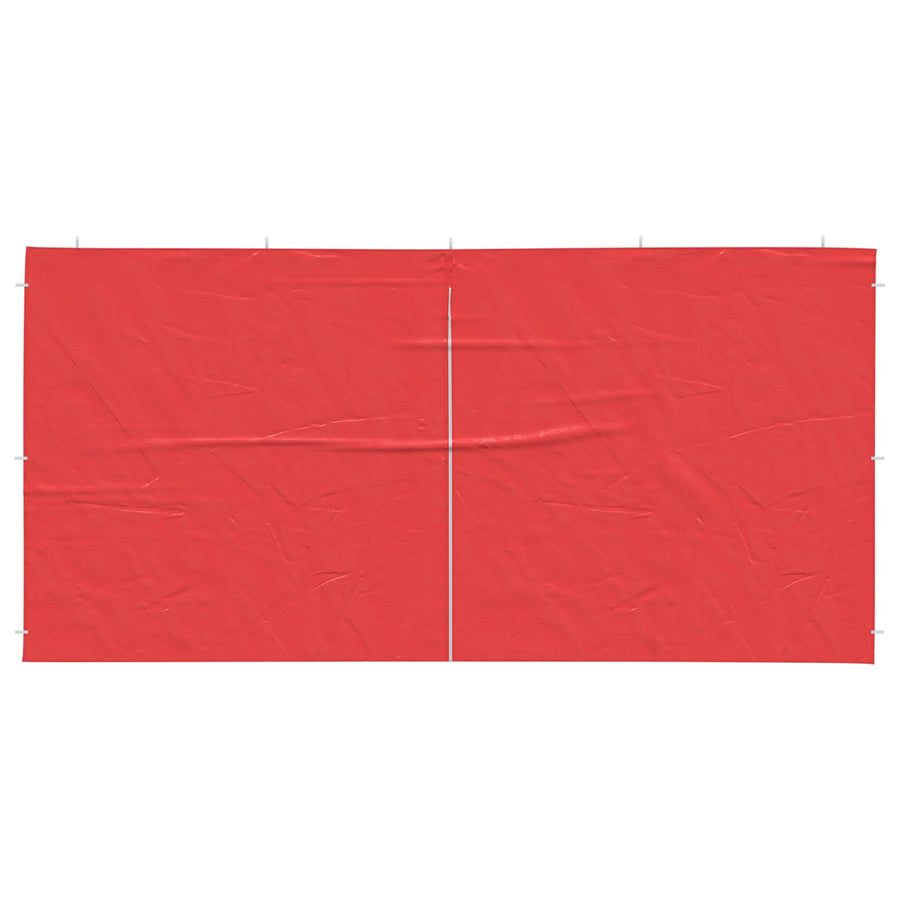 Party Tent Zijwand 2 pcs Rood 400 x 195 cm PE en staal