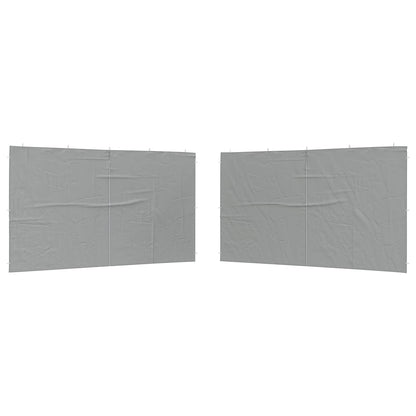Party Tent Zijwand 2 pcs Lichtgrijs 400 x 195 cm PE en staal