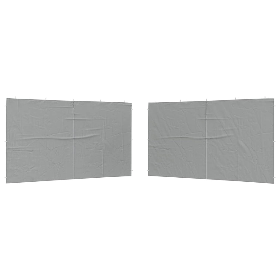 Party Tent Zijwand 2 pcs Lichtgrijs 400 x 195 cm PE en staal