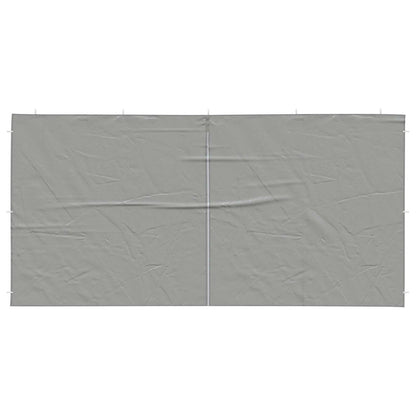 Party Tent Zijwand 2 pcs Lichtgrijs 400 x 195 cm PE en staal