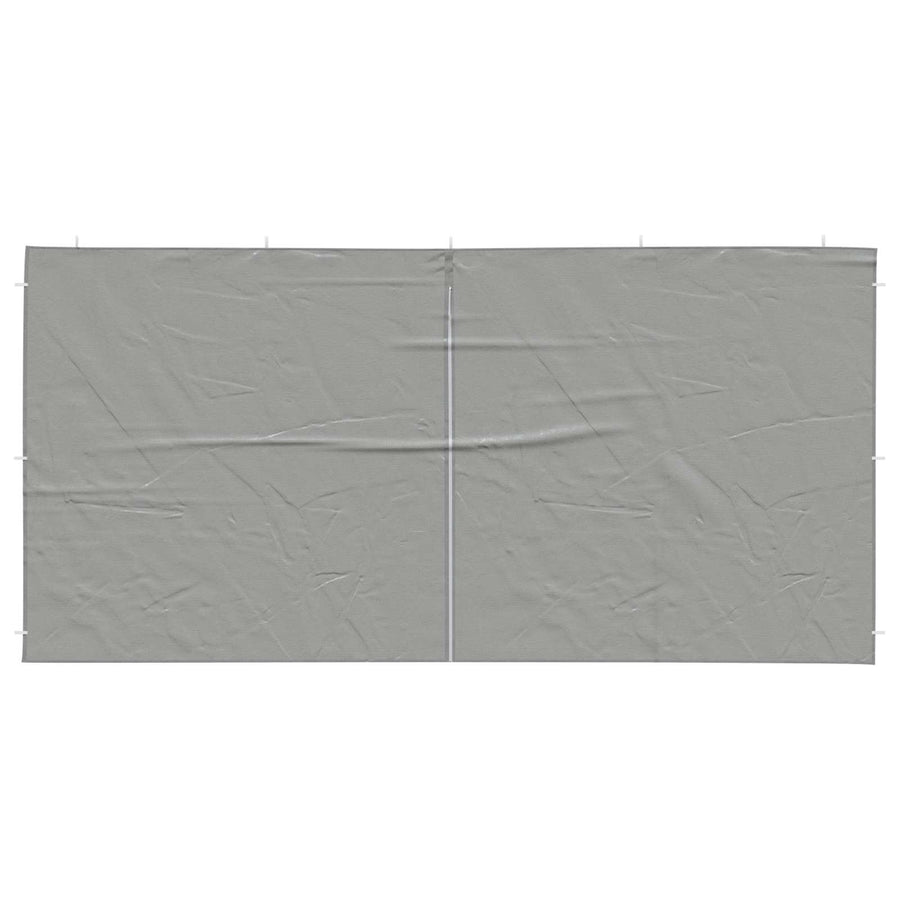 Party Tent Zijwand 2 pcs Lichtgrijs 400 x 195 cm PE en staal