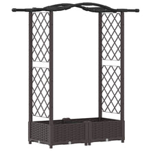 Verhoogd Bed met Trellis en Dak Bruin 124 x 40 x 125 cm PP
