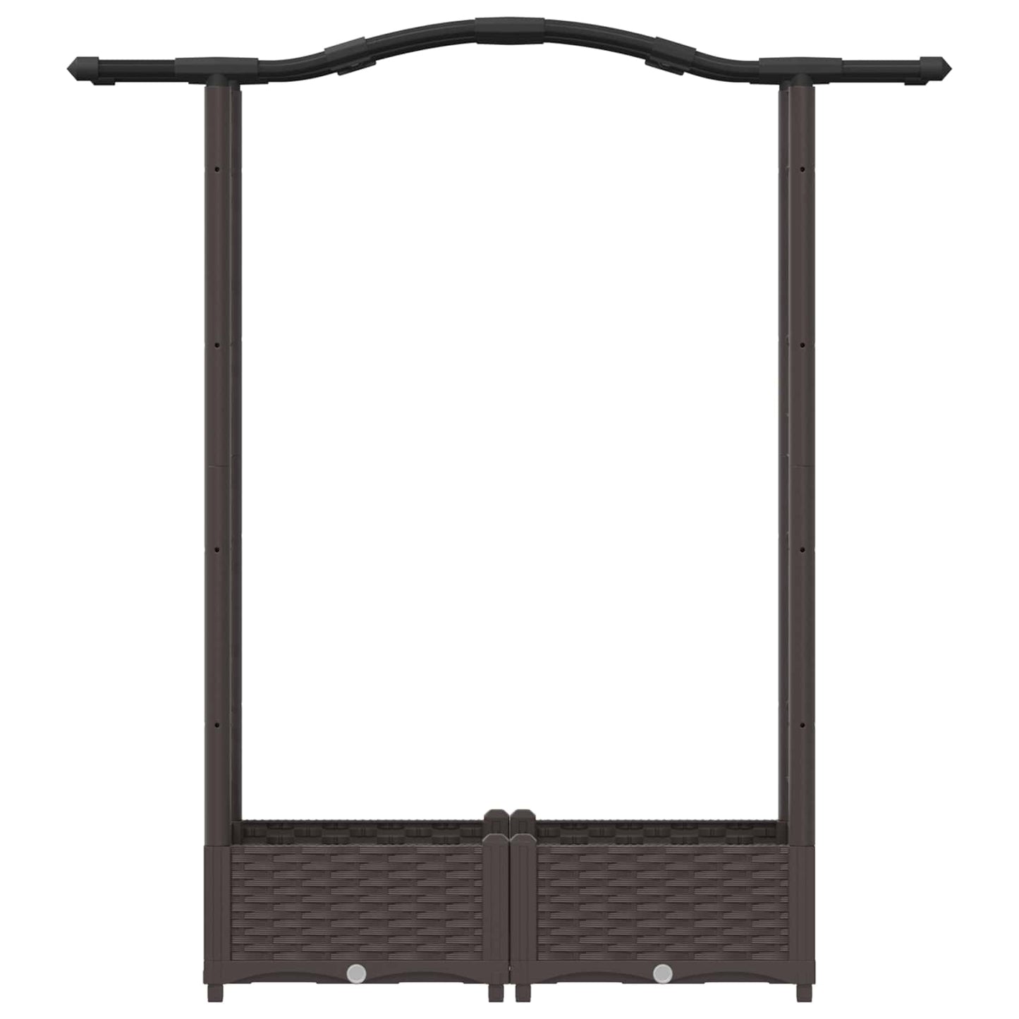 Verhoogd Bed met Trellis en Dak Bruin 124 x 40 x 125 cm PP