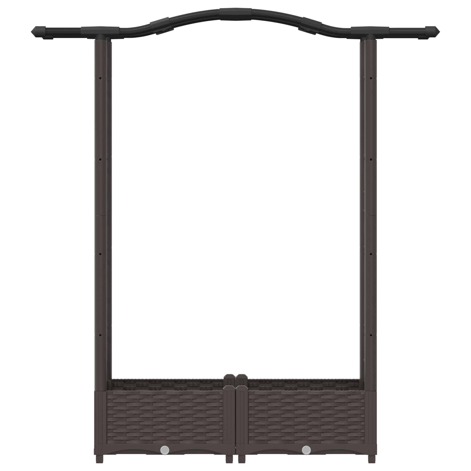 Verhoogd Bed met Trellis en Dak Bruin 124 x 40 x 125 cm PP