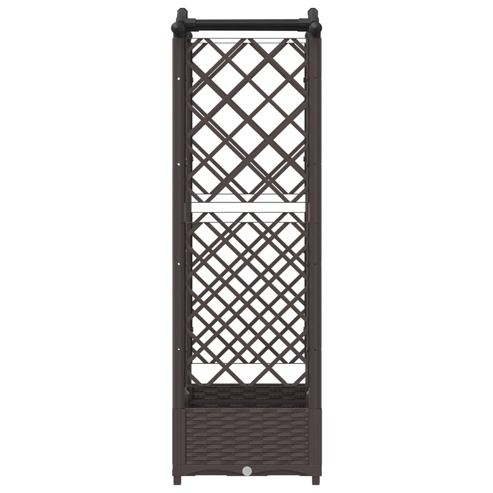 Verhoogd Bed met Trellis en Dak Bruin 124 x 40 x 125 cm PP