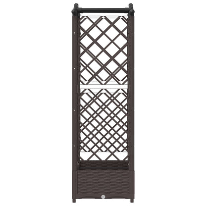 Verhoogd Bed met Trellis en Dak Bruin 124 x 40 x 125 cm PP