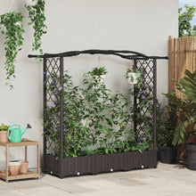 Verhoogd Bed met Trellis en Dak Bruin 169 x 40 x 125 cm PP