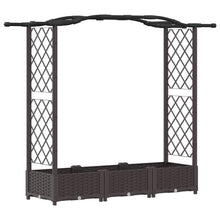 Verhoogd Bed met Trellis en Dak Bruin 169 x 40 x 125 cm PP