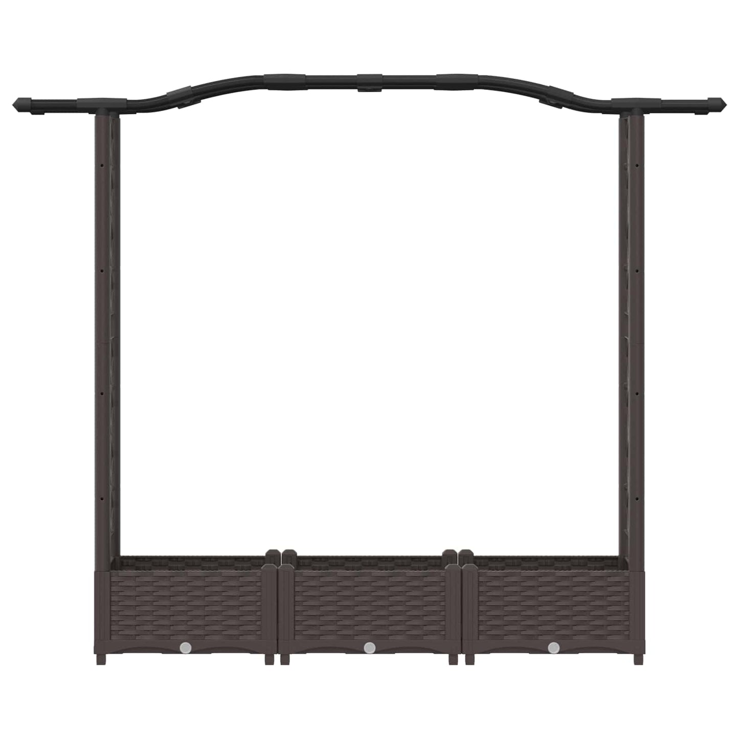 Verhoogd Bed met Trellis en Dak Bruin 169 x 40 x 125 cm PP