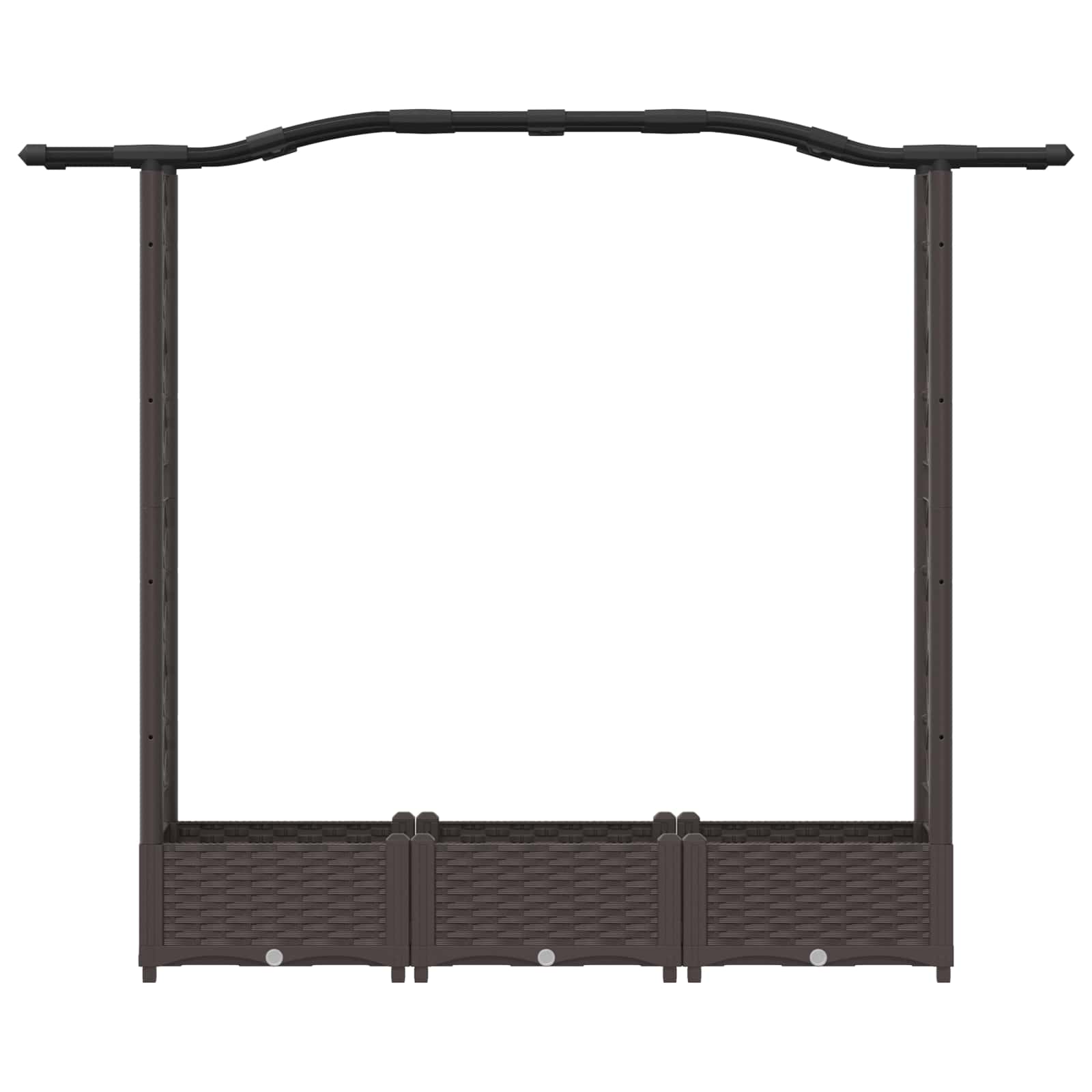 Verhoogd Bed met Trellis en Dak Bruin 169 x 40 x 125 cm PP