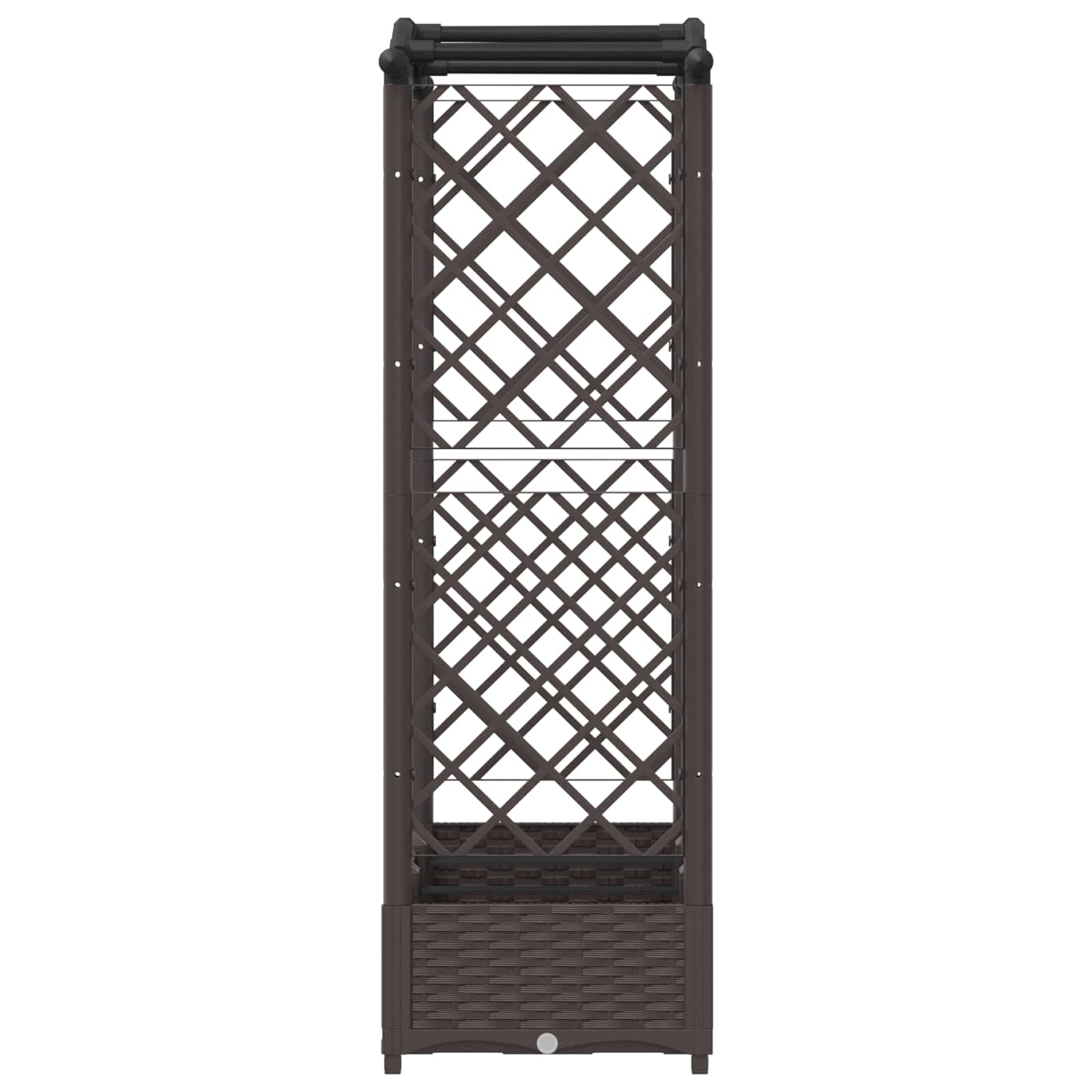 Verhoogd Bed met Trellis en Dak Bruin 169 x 40 x 125 cm PP
