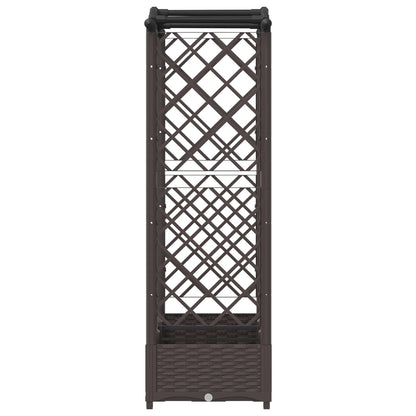 Verhoogd Bed met Trellis en Dak Bruin 169 x 40 x 125 cm PP