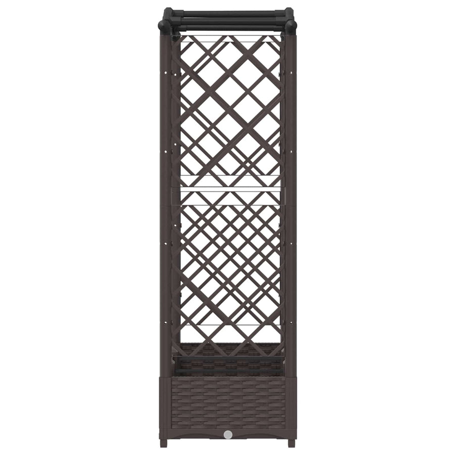 Verhoogd Bed met Trellis en Dak Bruin 169 x 40 x 125 cm PP