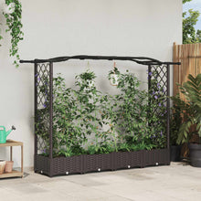 Verhoogd Bed met Trellis en Dak Bruin 207 x 40 x 126 cm PP