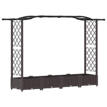 Verhoogd Bed met Trellis en Dak Bruin 207 x 40 x 126 cm PP
