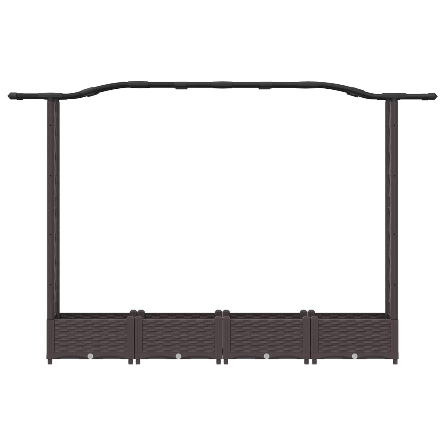 Verhoogd Bed met Trellis en Dak Bruin 207 x 40 x 126 cm PP