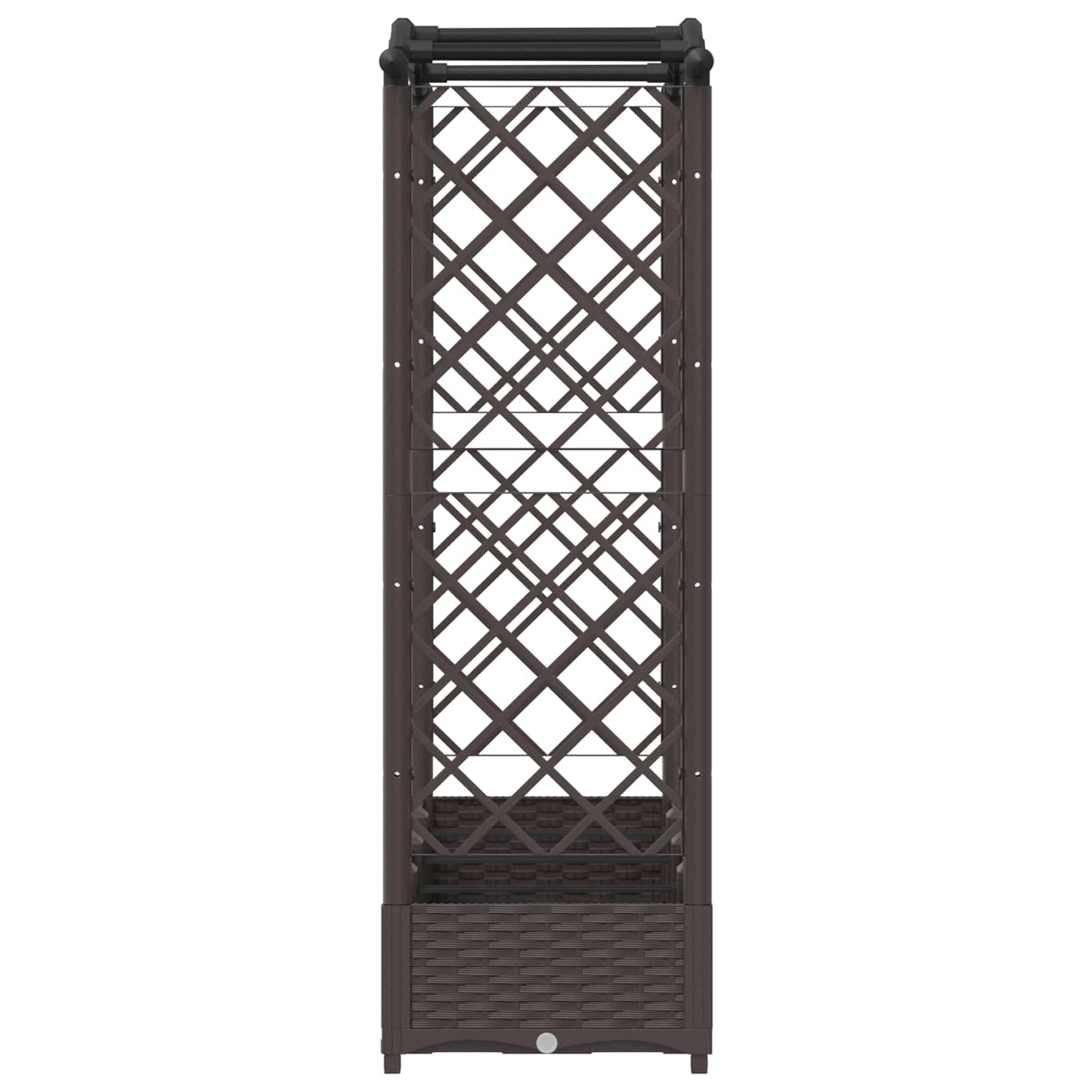 Verhoogd Bed met Trellis en Dak Bruin 207 x 40 x 126 cm PP