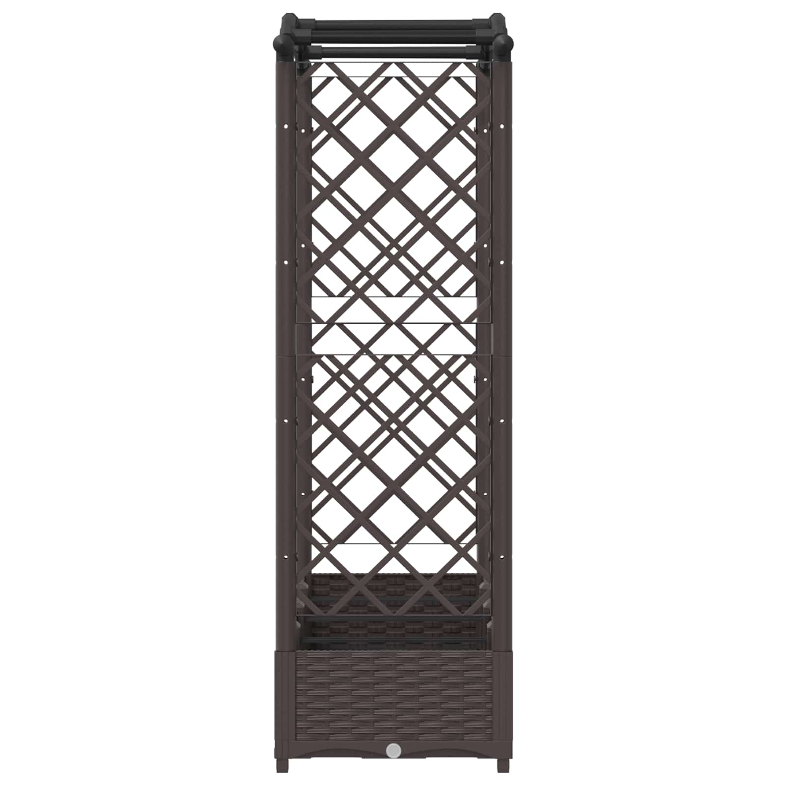Verhoogd Bed met Trellis en Dak Bruin 207 x 40 x 126 cm PP