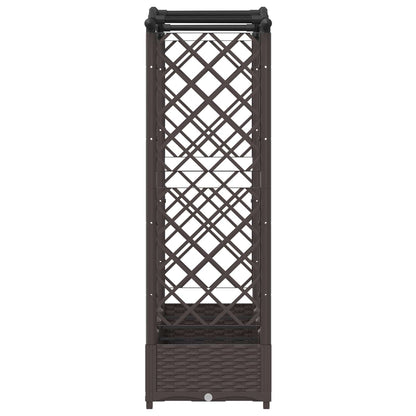 Verhoogd Bed met Trellis en Dak Bruin 207 x 40 x 126 cm PP