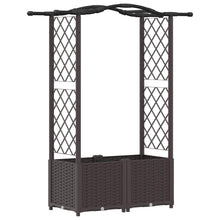 Verhoogd Bed met Trellis en Dak Bruin 125 x 40 x 138 cm PP