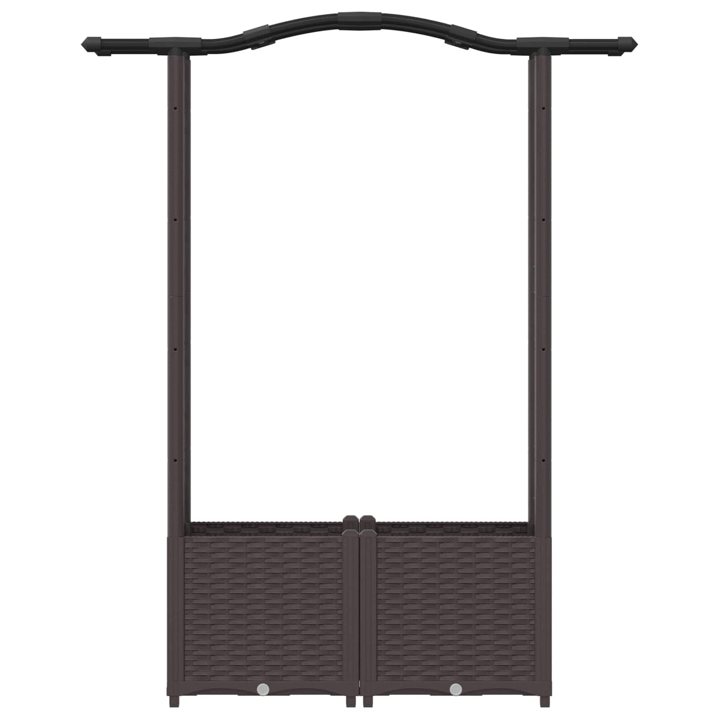 Verhoogd Bed met Trellis en Dak Bruin 125 x 40 x 138 cm PP