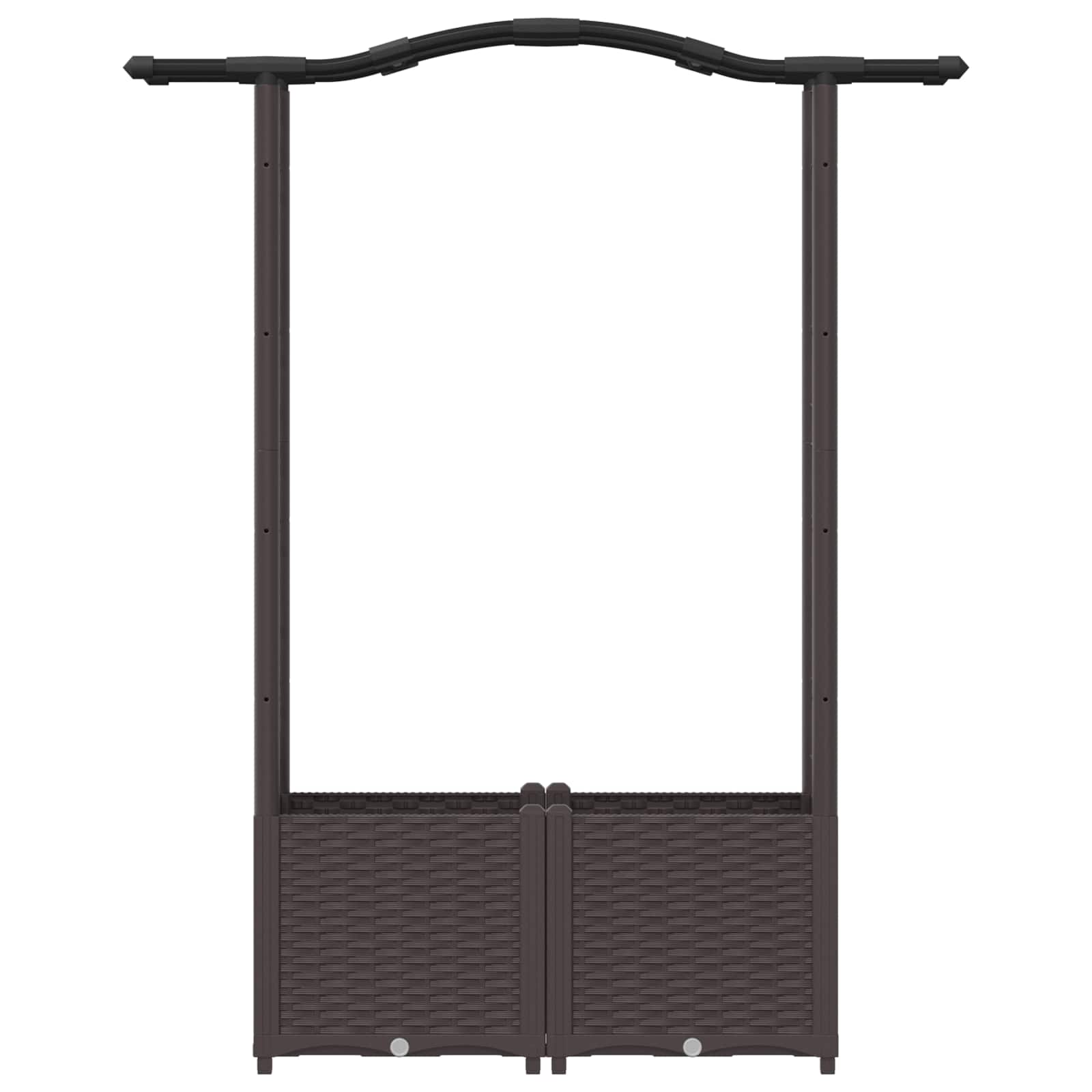 Verhoogd Bed met Trellis en Dak Bruin 125 x 40 x 138 cm PP