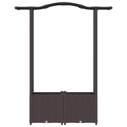 Verhoogd Bed met Trellis en Dak Bruin 125 x 40 x 138 cm PP