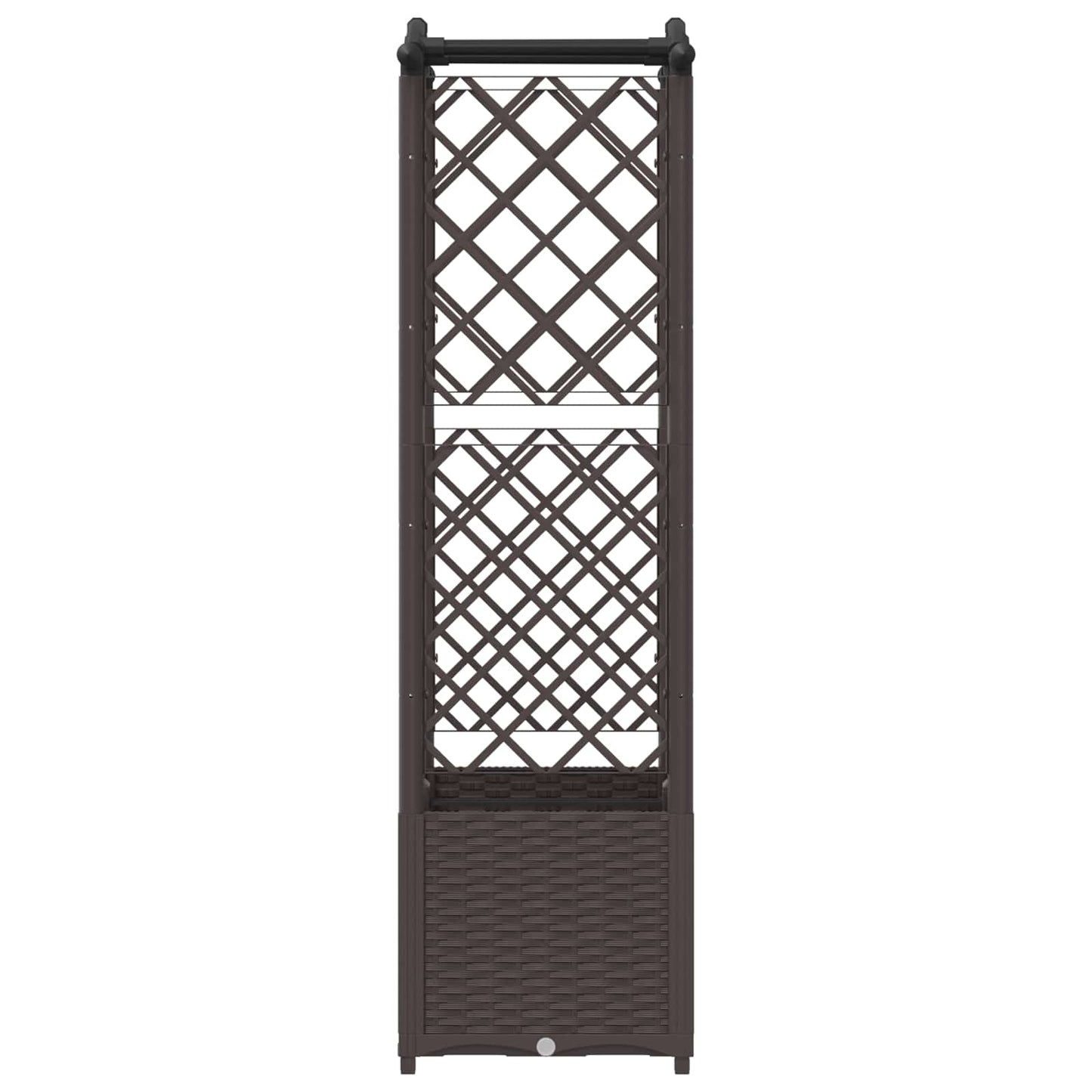 Verhoogd Bed met Trellis en Dak Bruin 125 x 40 x 138 cm PP