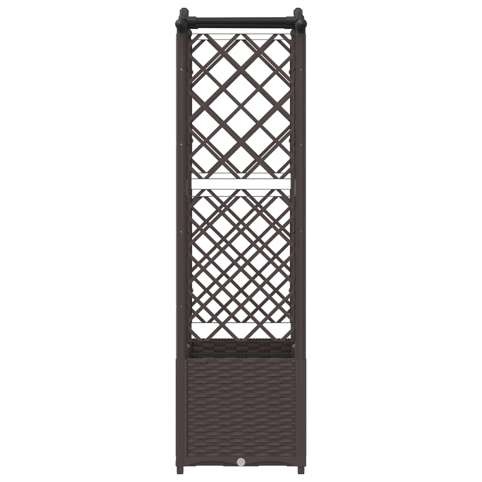 Verhoogd Bed met Trellis en Dak Bruin 125 x 40 x 138 cm PP