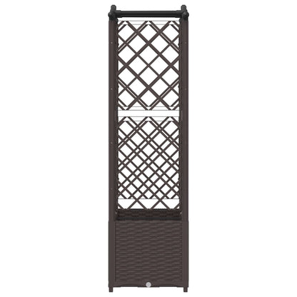 Verhoogd Bed met Trellis en Dak Bruin 125 x 40 x 138 cm PP