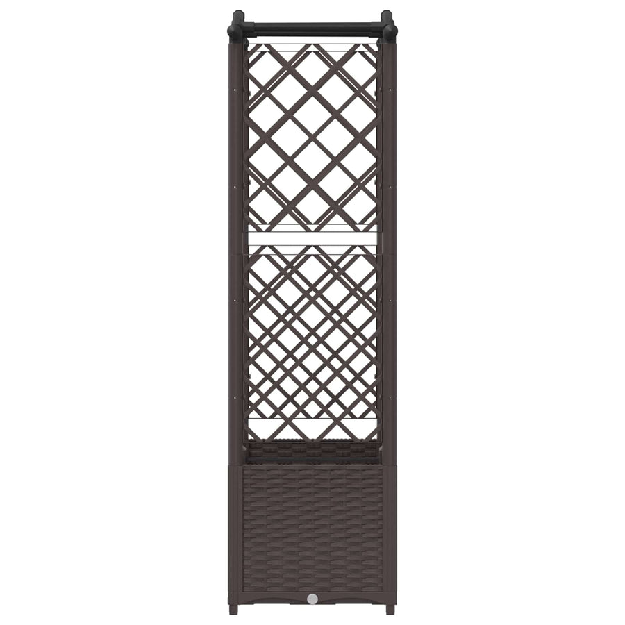 Verhoogd Bed met Trellis en Dak Bruin 125 x 40 x 138 cm PP
