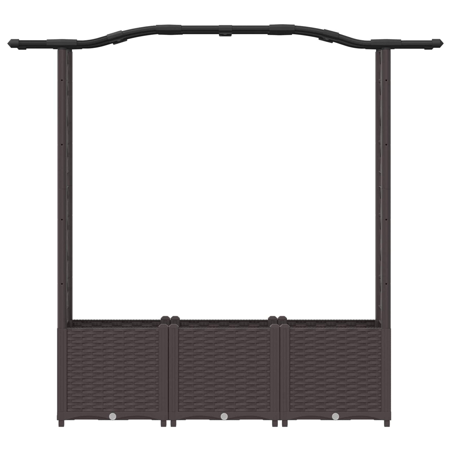 Verhoogd Bed met Trellis en Dak Bruin 164 x 40 x 142 cm PP
