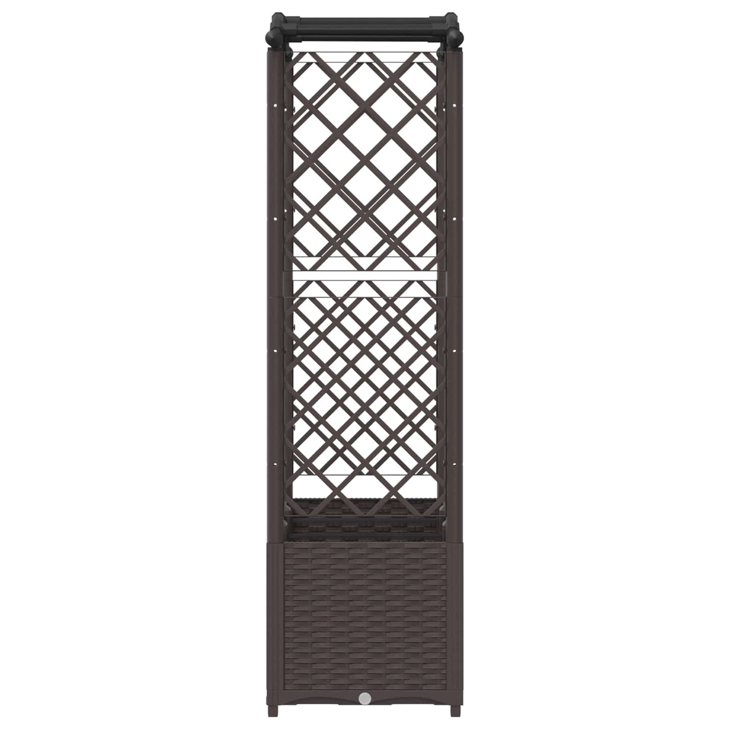 Verhoogd Bed met Trellis en Dak Bruin 164 x 40 x 142 cm PP