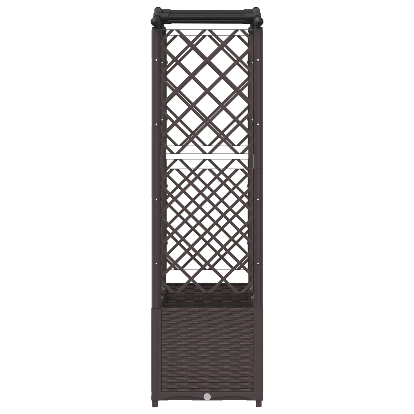 Verhoogd Bed met Trellis en Dak Bruin 164 x 40 x 142 cm PP