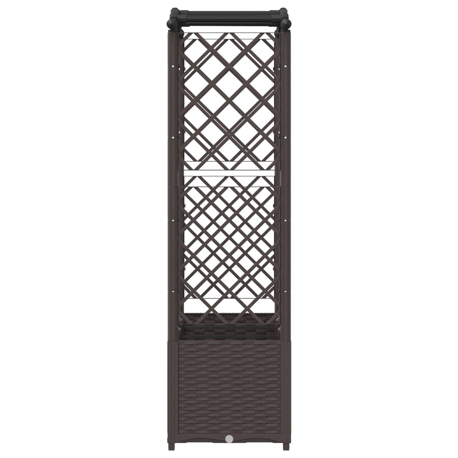 Verhoogd Bed met Trellis en Dak Bruin 164 x 40 x 142 cm PP