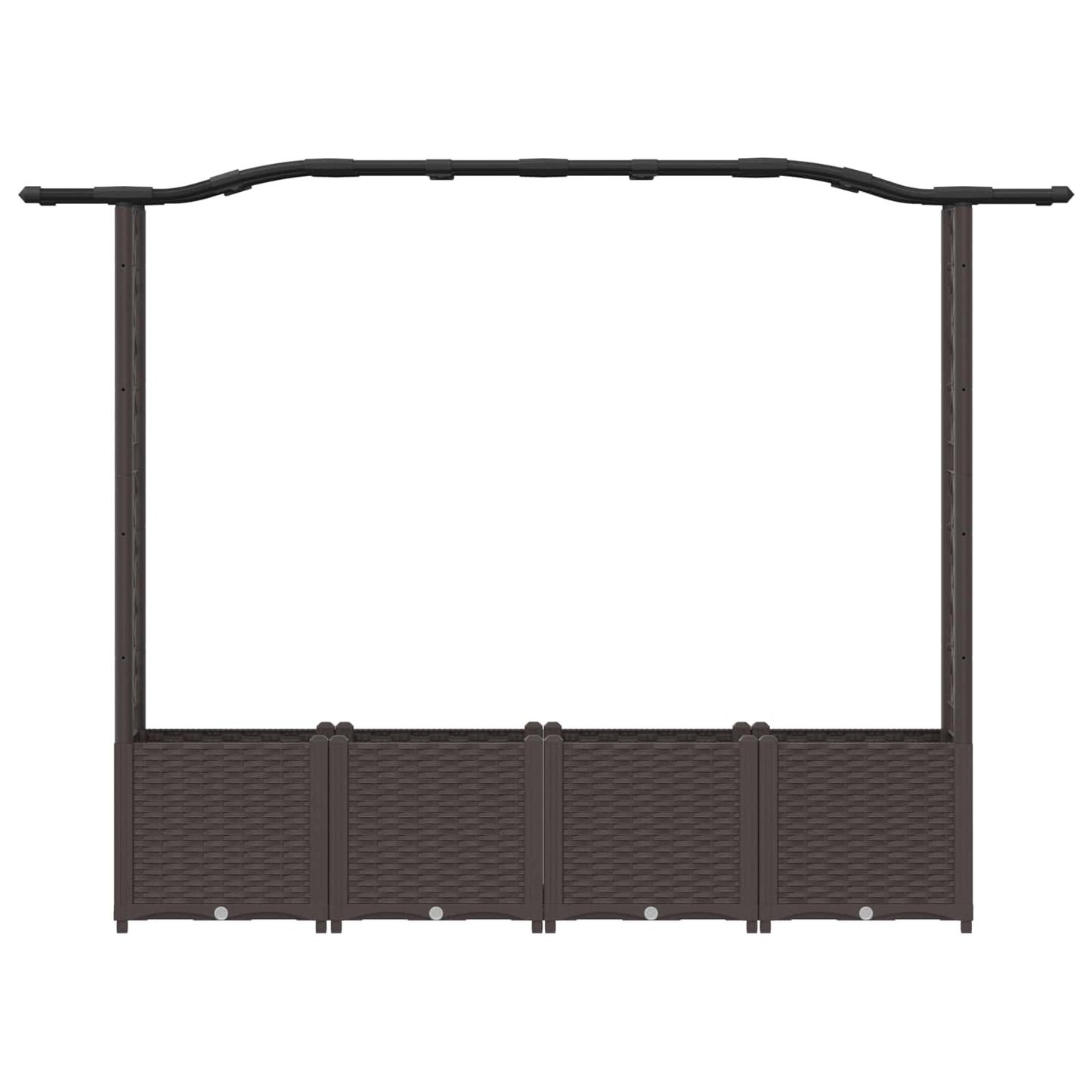 Verhoogd Bed met Trellis en Dak Bruin 204 x 40 x 141 cm PP