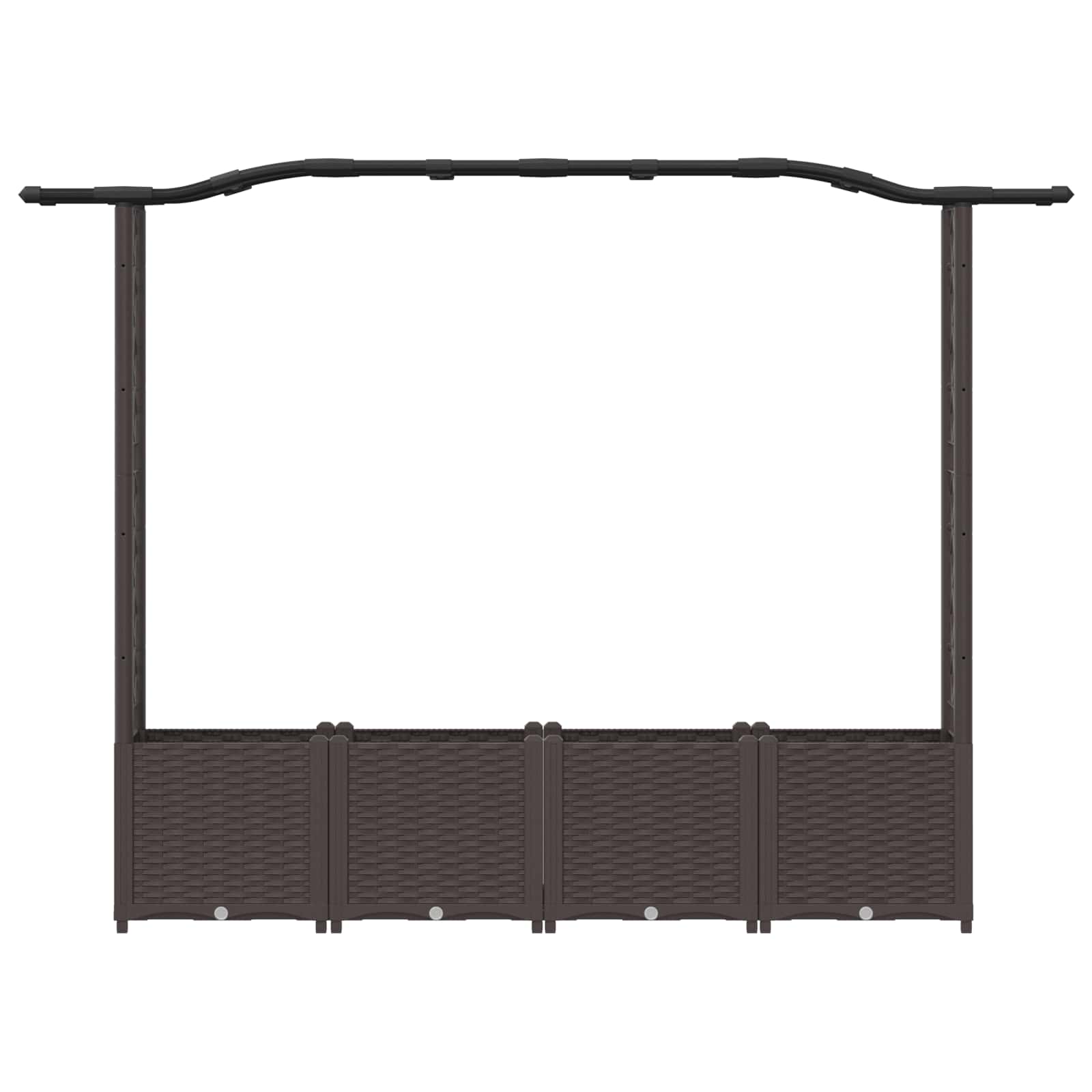 Verhoogd Bed met Trellis en Dak Bruin 204 x 40 x 141 cm PP