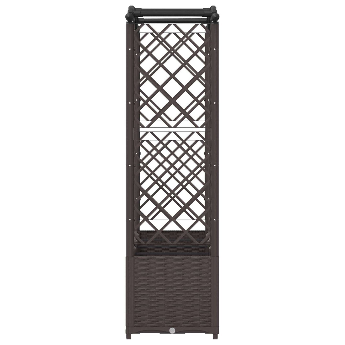 Verhoogd Bed met Trellis en Dak Bruin 204 x 40 x 141 cm PP