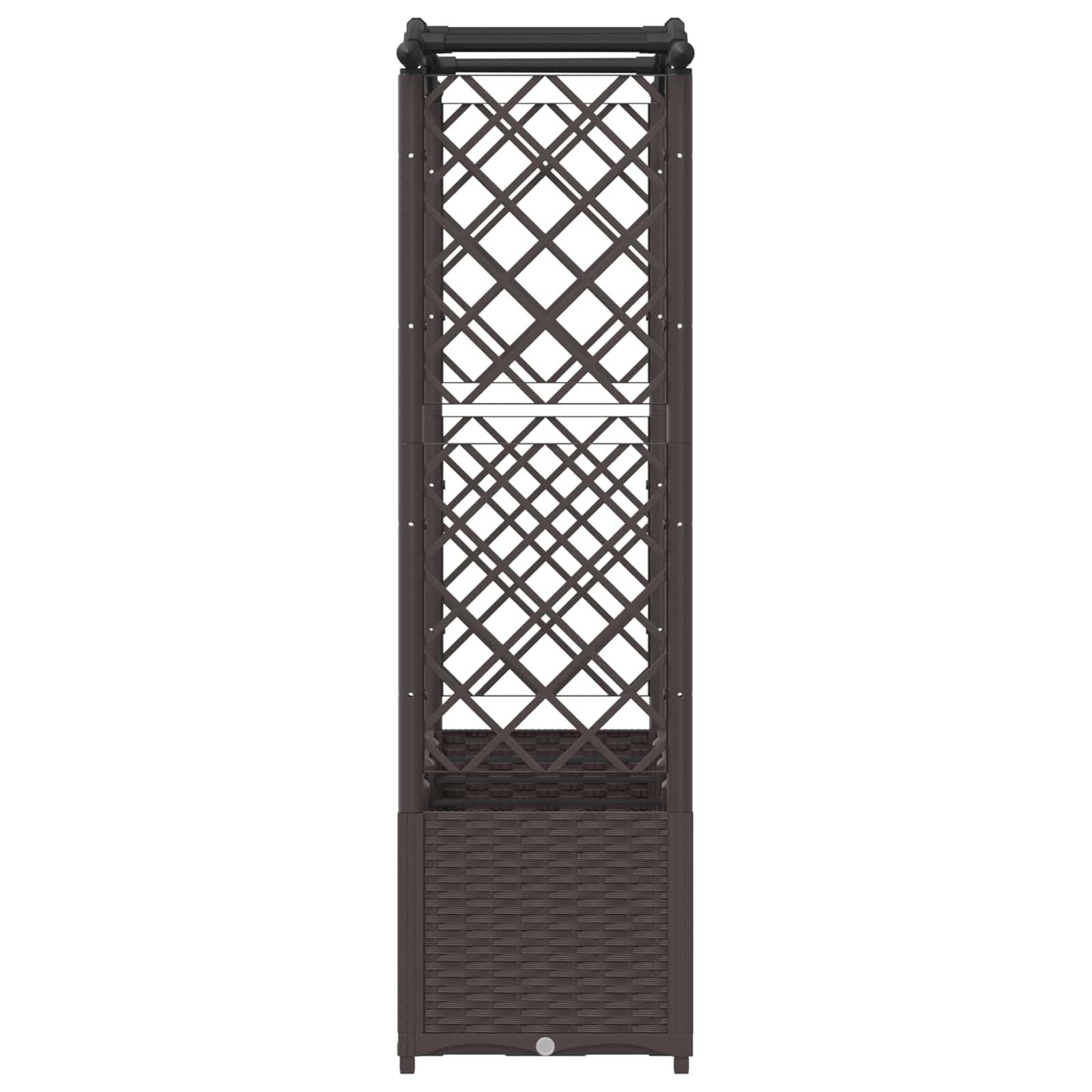 Verhoogd Bed met Trellis en Dak Bruin 204 x 40 x 141 cm PP