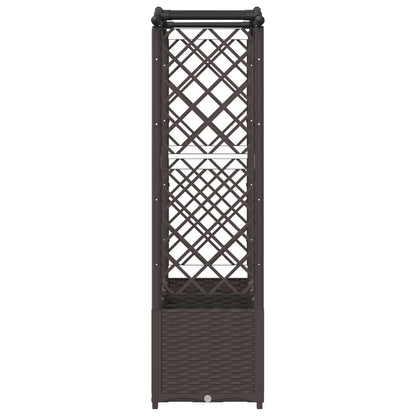 Verhoogd Bed met Trellis en Dak Bruin 204 x 40 x 141 cm PP