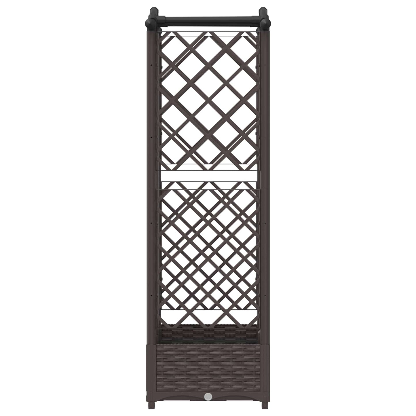 Verhoogd Bed met Trellis en Dak Bruin 124 x 40 x 126 cm PP