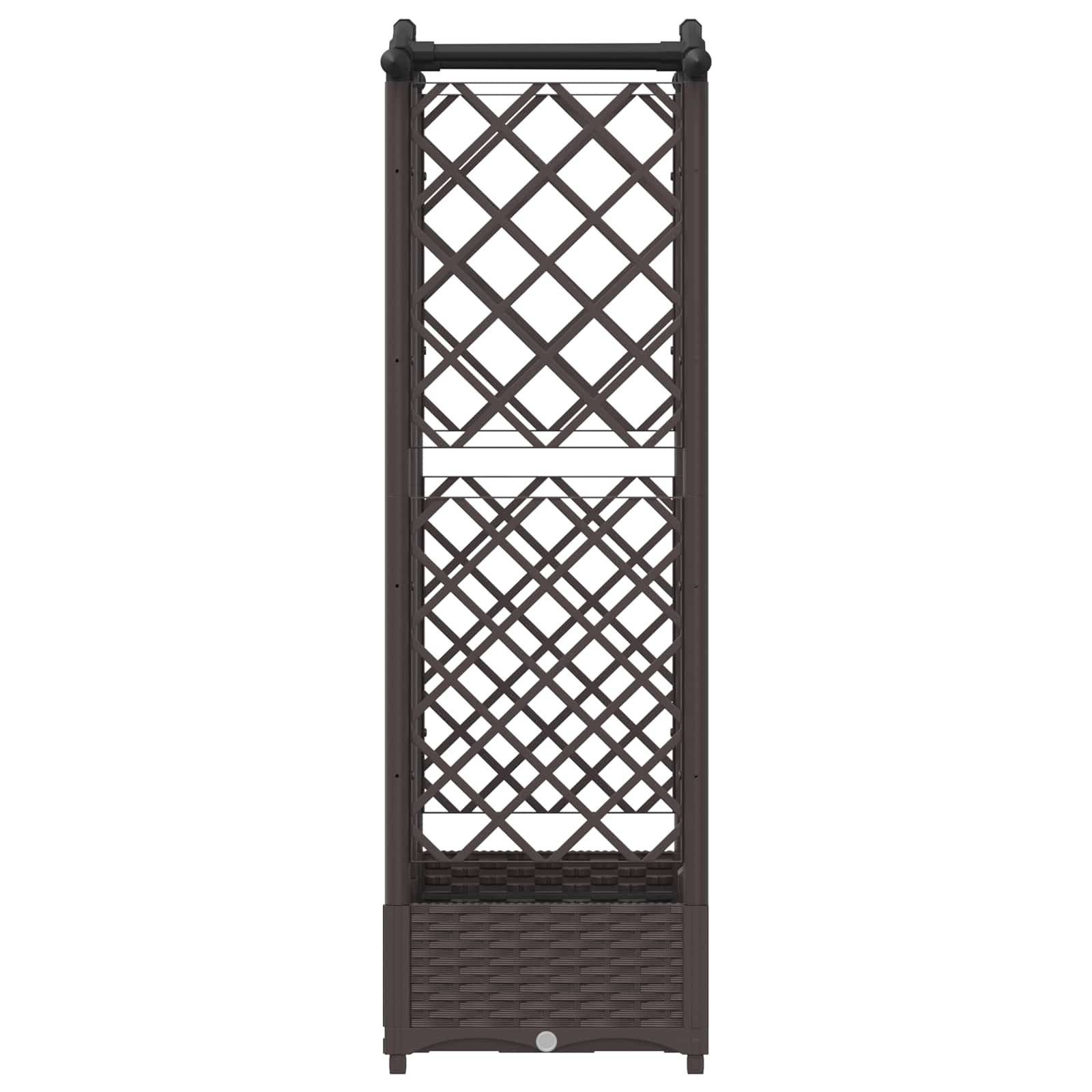 Verhoogd Bed met Trellis en Dak Bruin 124 x 40 x 126 cm PP