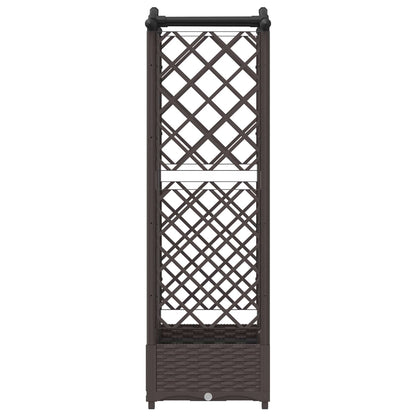 Verhoogd Bed met Trellis en Dak Bruin 124 x 40 x 126 cm PP