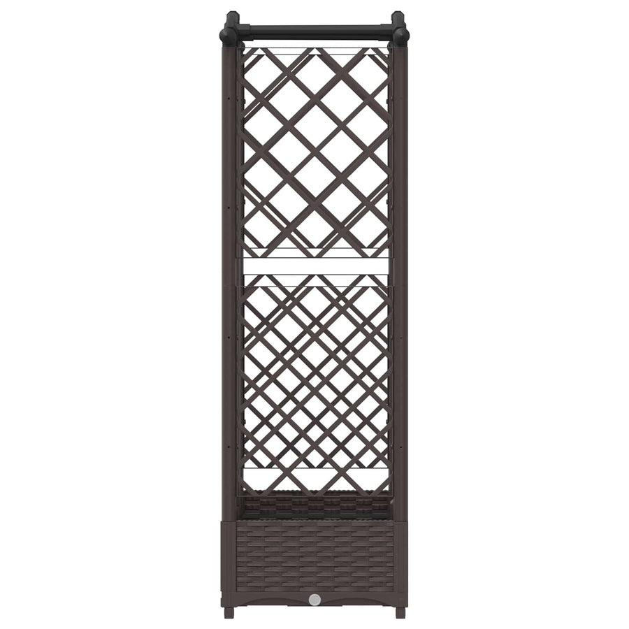 Verhoogd Bed met Trellis en Dak Bruin 124 x 40 x 126 cm PP