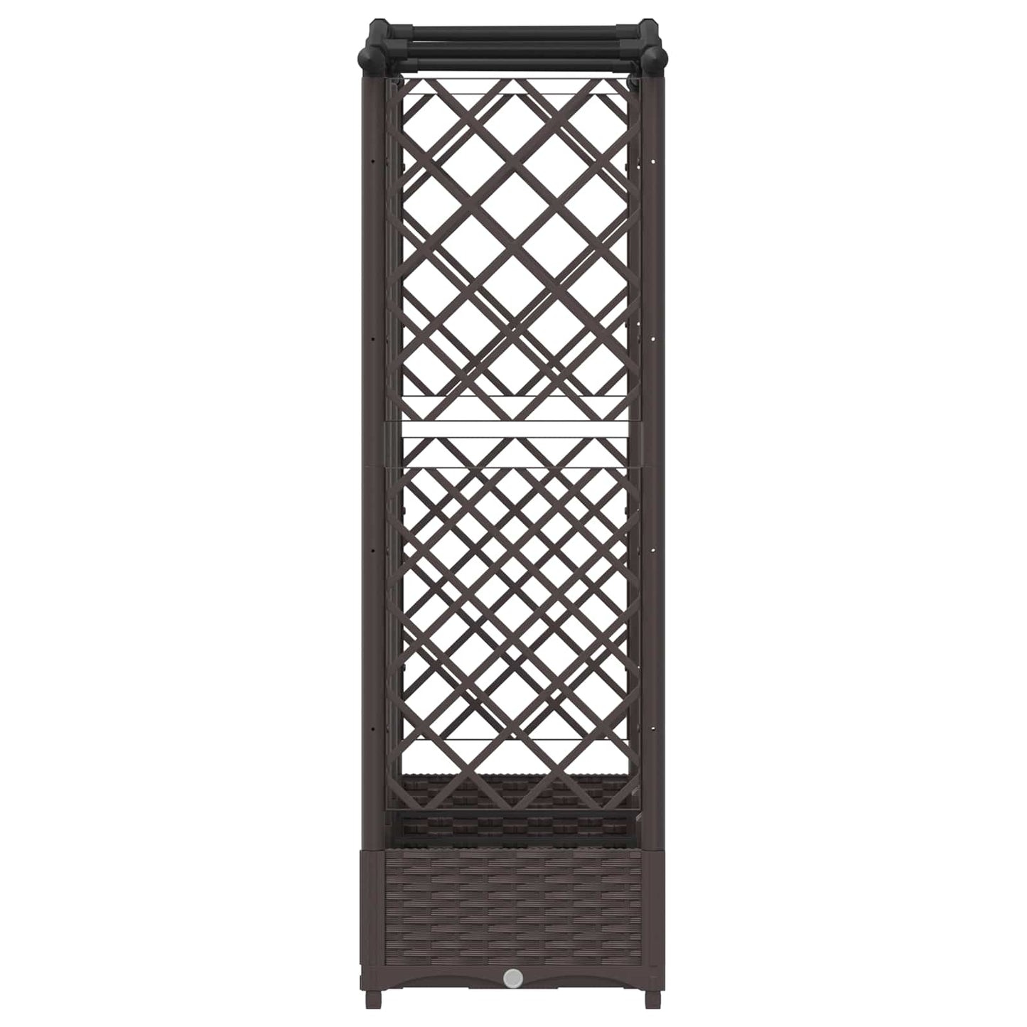 Verhoogd Bed met Trellis en Dak Bruin 163 x 40 x 126 cm PP