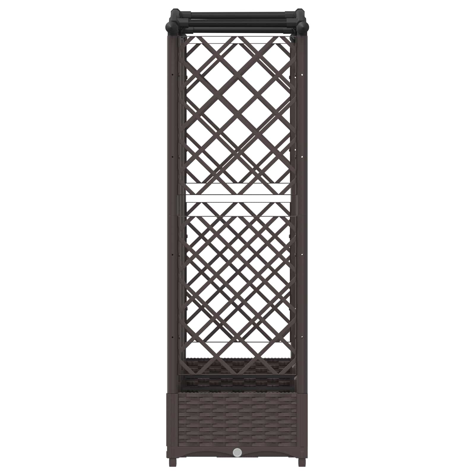 Verhoogd Bed met Trellis en Dak Bruin 163 x 40 x 126 cm PP