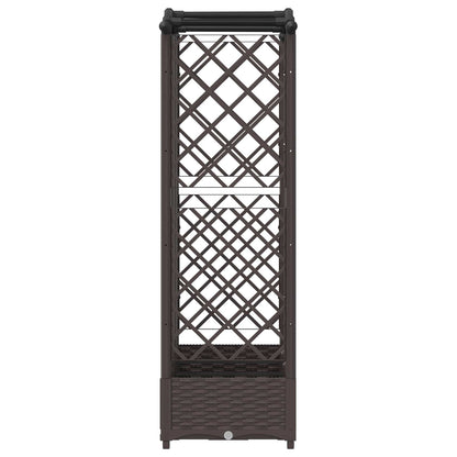 Verhoogd Bed met Trellis en Dak Bruin 163 x 40 x 126 cm PP
